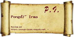 Pongó Irma névjegykártya
