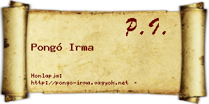 Pongó Irma névjegykártya