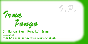 irma pongo business card